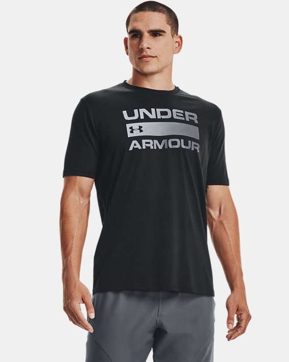 เสื้อแขนสั้น UA Team Issue Wordmark สำหรับผู้ชาย in Black image number 0